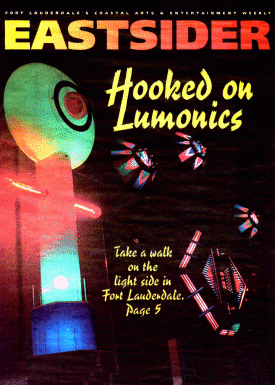 Lumonics light sculptures on cover of Eastsider Magazine