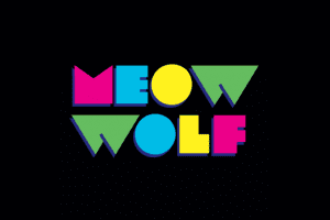 Meow Wolf logo in many colors